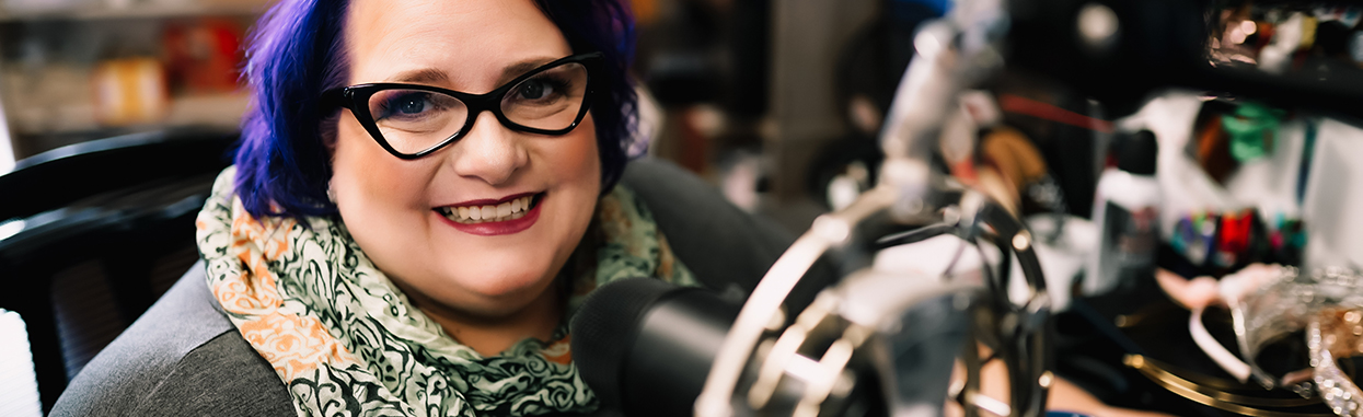 Michelle podcasting